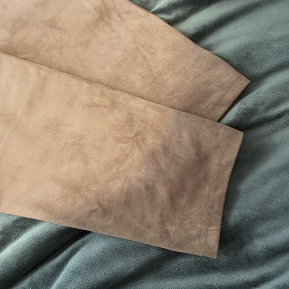 NWT Hilary Radley taupe stretch faux suede hi-rise leggings Size 12 - Picture 6 of 7